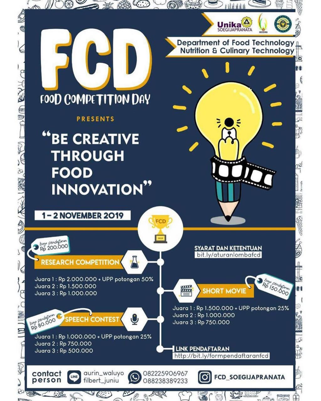 FOOD COMPETITION DAY 2019 PRESENTS BE CREATIVE THROUGH FOOD INNOVATION